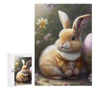 300 PCS Rompecabezas para Adolescentes Easter Bunny with Egg Basket Rompecabezas para Adolescentes para Mejorar La Memoria Cada Pieza Es Única - Regalos Y Cumpleaños Únicos 300 PCS