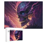 300 PCS Rompecabezas para Adolescentes Electric Skull Artwork -1 Rompecabezas para Adultos, Decoración De Pared, Corte De Precisión, Cumpleaños