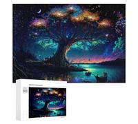 300 PCS Rompecabezas para Adolescentes Enchanted Night Tree Serenity Rompecabezas para Adultos Juego Familiar Análisis Y Lógica Regalos para Reducir El Estrés 300 PCS
