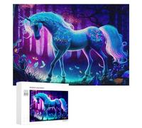 300 PCS Rompecabezas para Adolescentes Enchanted Unicorn Forest Fantasy Rompecabezas para Adultos Juego Práctico Desafío Difícil Cumpleaños Y Navidad 300 PCS