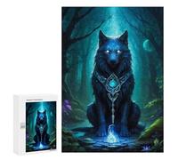 300 PCS Rompecabezas para Adolescentes Enchanted Wolf in Mystic Forest -1 Rompecabezas para Adultos Juegos Relajantes Mejora La Memoria Interacción Entre Padres E Hijos 300 PCS
