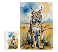 300 PCS Rompecabezas para Adolescentes Eurasian Lynx Watercolor Painting Rompecabezas Juegos Relajantes Pero Divertidos Y Humorísticos Cumpleaños Y Navidad 300 PCS