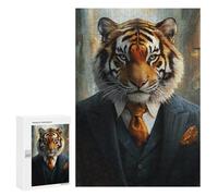 300 PCS Rompecabezas para Adolescentes Executive Tiger Portrait Rompecabezas para Adolescentes Análisis Y Lógica Difícil Y Desafiante 300 PCS