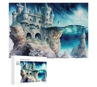 300 PCS Rompecabezas para Adolescentes Fantasy Castle on The Rocks Rompecabezas para Adultos Juego De Ingenio Regalos para Mujeres Cumpleaños Y Navidad 300 PCS