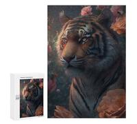 300 PCS Rompecabezas para Adolescentes Fantasy Floral Tiger Rompecabezas para Adultos Juego Práctico Montaje De Patrones Cumpleaños Y Navidad 300 PCS