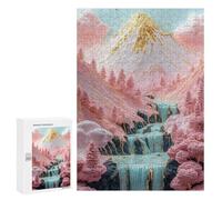 300 PCS Rompecabezas para Adolescentes Fantasy Pink Mountain Landscape Rompecabezas para Adolescentes Mejora La Memoria Desafiante De Completar Aprendizaje Juguetes Educativos 300 PCS