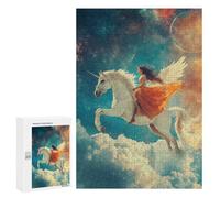 300 PCS Rompecabezas para Adolescentes Fantasy Unicorn Ride in Space -1 Rompecabezas para Adultos Rompecabezas Difícil Difícil Desafiante De Completar Juego Desafiante Juguetes 300 PCS