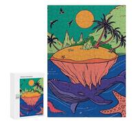 300 PCS Rompecabezas para Adolescentes Fantasy Whale Island Rompecabezas para Adultos Juego Práctico Difícil Interacción Entre Padres E Hijos 300 PCS