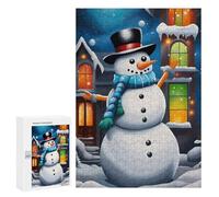 300 PCS Rompecabezas para Adolescentes Festive Snowman Winter Rompecabezas para Adultos Juegos Divertidos Regalo De Cumpleaños Cumpleaños Y Navidad 300 PCS