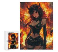 300 PCS Rompecabezas para Adolescentes Fiery Anime Demon Girl Rompecabezas para Adultos Juegos De Relajación Decoración De Pared Ayuda A Ejercitar El Cerebro 300 PCS