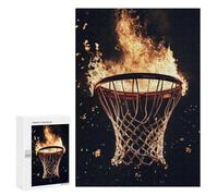300 PCS Rompecabezas para Adolescentes Flaming Basketball Hoop Rompecabezas para Adultos Juegos Familiares Mejora La Memoria Regalos para Amigos Y Familiares 300 PCS