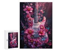 300 PCS Rompecabezas para Adolescentes Floral Electric Guitar Art Rompecabezas para Adolescentes Juegos Divertidos Análisis Y Lógica Cumpleaños 300 PCS