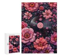 300 PCS Rompecabezas para Adolescentes Floral Vinyl Record Rompecabezas Juegos Relajantes Pero Divertidos Y Humorísticos Cumpleaños Y Navidad 300 PCS