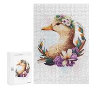 300 PCS Rompecabezas para Adolescentes Floral Watercolor Duck Rompecabezas para Adultos Juguetes Antiestrés Análisis Y Lógica Interacción Entre Padres E Hijos 300 PCS