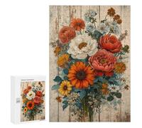 300 PCS Rompecabezas para Adolescentes Flowers Vintage Rompecabezas para Adultos Juego Práctico Montaje De Patrones Cumpleaños Y Navidad 300 PCS