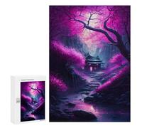 300 PCS Rompecabezas para Adolescentes Forest Mystic Cherry Bloss Rompecabezas para Adultos Juegos Relajantes Mejora La Memoria Interacción Entre Padres E Hijos 300 PCS