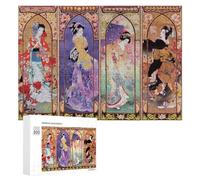 300 PCS Rompecabezas para Adolescentes Four Seasons of Geisha Beauty Rompecabezas para Adultos Juego De Ingenio Regalos para Mujeres Cumpleaños Y Navidad 300 PCS