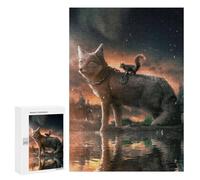 300 PCS Rompecabezas para Adolescentes Fox and Squirrel in Moonlight Rompecabezas para Adultos Juegos Familiares Mejora La Memoria Regalos para Amigos Y Familiares 300 PCS