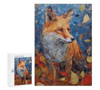 300 PCS Rompecabezas para Adolescentes Fox in Autumn Leaves Rompecabezas para Adultos Juegos Relajantes Que Mejoran La Memoria Actividades Divertidas En Casa 300 PCS