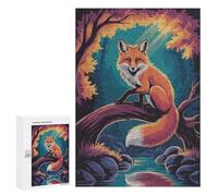 300 PCS Rompecabezas para Adolescentes Fox on A Branch by A River Rompecabezas Juegos Relajantes Pero Divertidos Y Humorísticos Cumpleaños Y Navidad 300 PCS