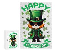 300 PCS Rompecabezas para Adolescentes Fox Saint Patricks Day Rompecabezas para Adultos Juegos Relajantes Que Mejoran La Memoria Actividades Divertidas En Casa 300 PCS