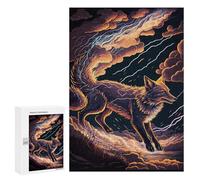 300 PCS Rompecabezas para Adolescentes Fox with Lightning Tail Rompecabezas para Adolescentes Actividades Familiares para Cumpleaños, Navidad 300 PCS