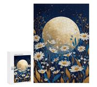 300 PCS Rompecabezas para Adolescentes Full Moon Daisy Garden Rompecabezas para Adultos Desafío Difícil Actividades Divertidas En Casa Gran Regalo para Jugar 300 PCS