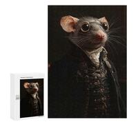 300 PCS Rompecabezas para Adolescentes Funny Rat in Formal Attire Rompecabezas para Adultos Juegos Relajantes Que Mejoran La Memoria Actividades Divertidas En Casa 300 PCS