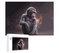 300 PCS Rompecabezas para Adolescentes Galactic Gorilla Cosmic Chimpanzee Portrait Rompecabezas para Adultos Juego De Ingenio Regalos para Mujeres Cumpleaños Y Navidad 300 PCS
