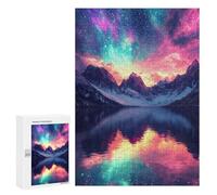 300 PCS Rompecabezas para Adolescentes Galactic Reflections in Mountains Rompecabezas para Adolescentes Actividades Familiares para Cumpleaños, Navidad 300 PCS