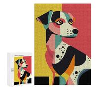 300 PCS Rompecabezas para Adolescentes Geometric Dog Art Rompecabezas para Adultos Juego Práctico Difícil Interacción Entre Padres E Hijos 300 PCS