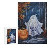300 PCS Rompecabezas para Adolescentes Ghostly Halloween Forest Rompecabezas para Adultos Juego Práctico Difícil Interacción Entre Padres E Hijos 300 PCS