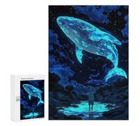 300 PCS Rompecabezas para Adolescentes Glowing Whale Above Water, Boy Watching Rompecabezas para Adultos Juegos De Relajación Decoración De Pared Ayuda A Ejercitar El Cerebro 300 PCS