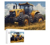 300 PCS Rompecabezas para Adolescentes Golden Harvest Tractor in Action Rompecabezas para Adultos Juego De Ingenio Regalos para Mujeres Cumpleaños Y Navidad 300 PCS