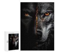 300 PCS Rompecabezas para Adolescentes Half Wolf Half Human Rompecabezas para Adultos Juegos Familiares Mejora La Memoria Regalos para Amigos Y Familiares 300 PCS
