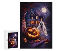 300 PCS Rompecabezas para Adolescentes Halloween Pumpkin & Ghost Rompecabezas para Adultos Juegos Familiares Mejora La Memoria Regalos para Amigos Y Familiares 300 PCS