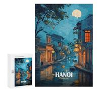 300 PCS Rompecabezas para Adolescentes Hanoi, Vietnam Canal at Night Rompecabezas para Adultos Juego Práctico Difícil Interacción Entre Padres E Hijos 300 PCS
