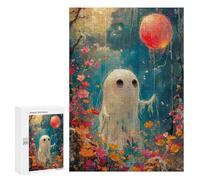 300 PCS Rompecabezas para Adolescentes Happy Floral Boho Ghost Rompecabezas para Adultos Juegos Familiares Mejora La Memoria Regalos para Amigos Y Familiares 300 PCS