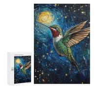 300 PCS Rompecabezas para Adolescentes Hummingbird Night Sky Painting-1 Rompecabezas para Adolescentes Mejora La Memoria Desafiante De Completar Aprendizaje Juguetes Educativos 300 PCS