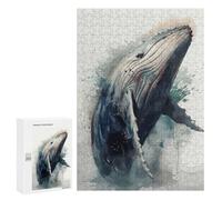 300 PCS Rompecabezas para Adolescentes Humpback Whale Watercolor Rompecabezas para Adultos Juego Práctico Difícil Interacción Entre Padres E Hijos 300 PCS