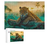 300 PCS Rompecabezas para Adolescentes Jaguar in Amazon Rainforest Rompecabezas para Adultos Juego Familiar Análisis Y Lógica Regalos para Reducir El Estrés 300 PCS