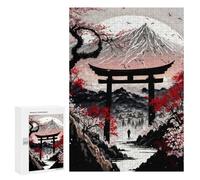 300 PCS Rompecabezas para Adolescentes Japan Cherry Blossom Tori Rompecabezas para Adultos Juegos Familiares Desafío Difícil Ayuda A Ejercitar El Cerebro 300 PCS