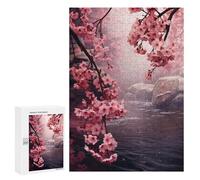 300 PCS Rompecabezas para Adolescentes Japan Sakura Flower Rompecabezas para Adultos Juguetes Antiestrés Desafío Difícil Cumpleaños