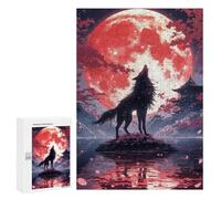 300 PCS Rompecabezas para Adolescentes Japanese Black Wolf Rompecabezas para Adultos Juegos Familiares Mejora La Memoria Regalos para Amigos Y Familiares 300 PCS
