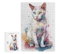 300 PCS Rompecabezas para Adolescentes Japanese Bobtail Cat Rompecabezas para Adultos Juegos Familiares Corte De Precisión Difícil Y Desafiante 300 PCS