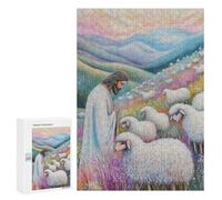 300 PCS Rompecabezas para Adolescentes Jesus and Lambs Rompecabezas para Adultos Juego Práctico Difícil Interacción Entre Padres E Hijos 300 PCS