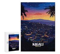 300 PCS Rompecabezas para Adolescentes Kigali, Rwanda Cityscape at Night Rompecabezas para Adultos Juegos Divertidos Regalo De Cumpleaños Cumpleaños Y Navidad 300 PCS