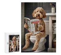 300 PCS Rompecabezas para Adolescentes Labradoodle on The Toilet Rompecabezas para Adultos Juegos Familiares Mejora La Memoria Regalos para Amigos Y Familiares 300 PCS