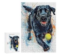 300 PCS Rompecabezas para Adolescentes Labrador Retriever Ball Rompecabezas para Adultos Juego Práctico Difícil Interacción Entre Padres E Hijos 300 PCS