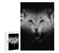 300 PCS Rompecabezas para Adolescentes Leopard Cheetah Fractal Rompecabezas para Adultos Juegos Familiares Desafío Difícil Ayuda A Ejercitar El Cerebro 300 PCS